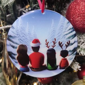 Bola de Navidad Plana Personalizada con Dibujo IA