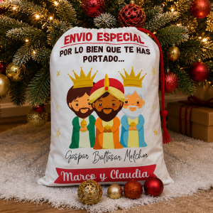 Saco Reyes Magos Personalizado DTF y Vinilo Textil