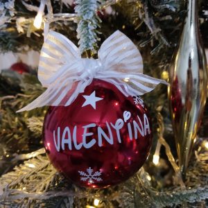 Bola de Navidad Roja Personalizada con Nombre