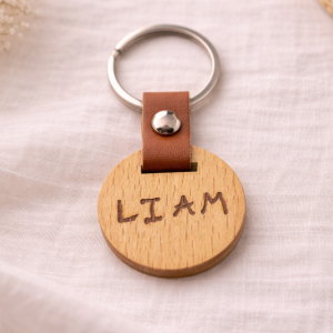 Llavero Personalizado de Madera Redondo