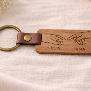 Llavero Personalizado de Madera Cuadrado