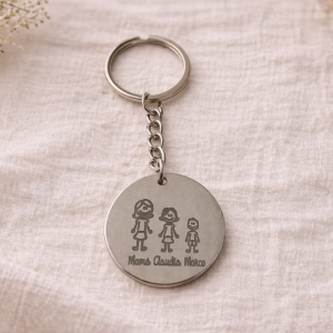 Llavero Personalizado Metálico Plateado