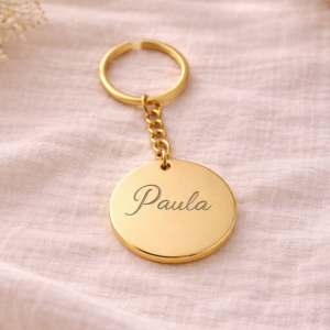 Llavero Personalizado Metálico Dorado