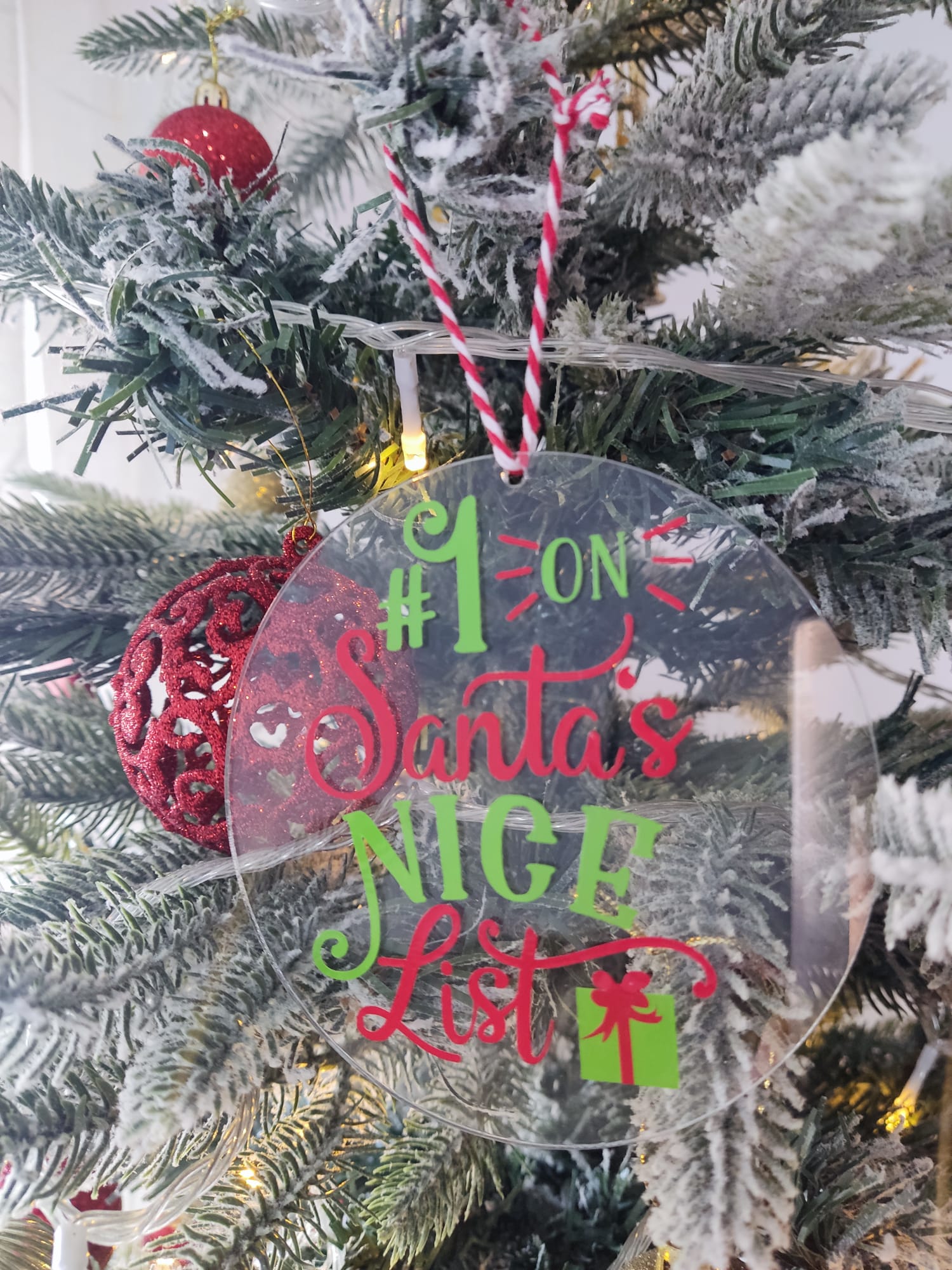 Bola de Navidad Plana Transparente Personalizado