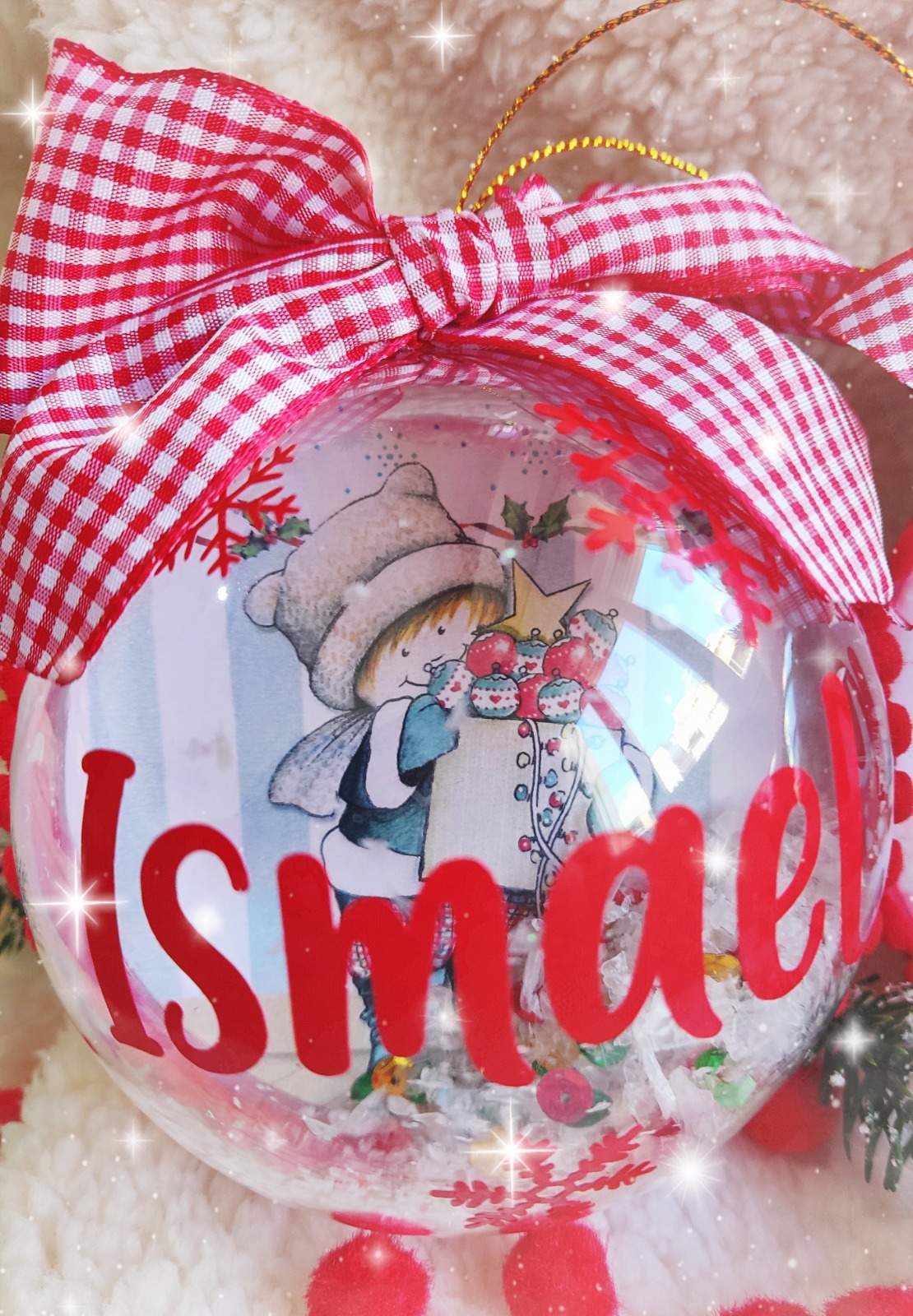 Bola de Navidad Transparente Personalizada con Dibujo Interior - Imagen 4