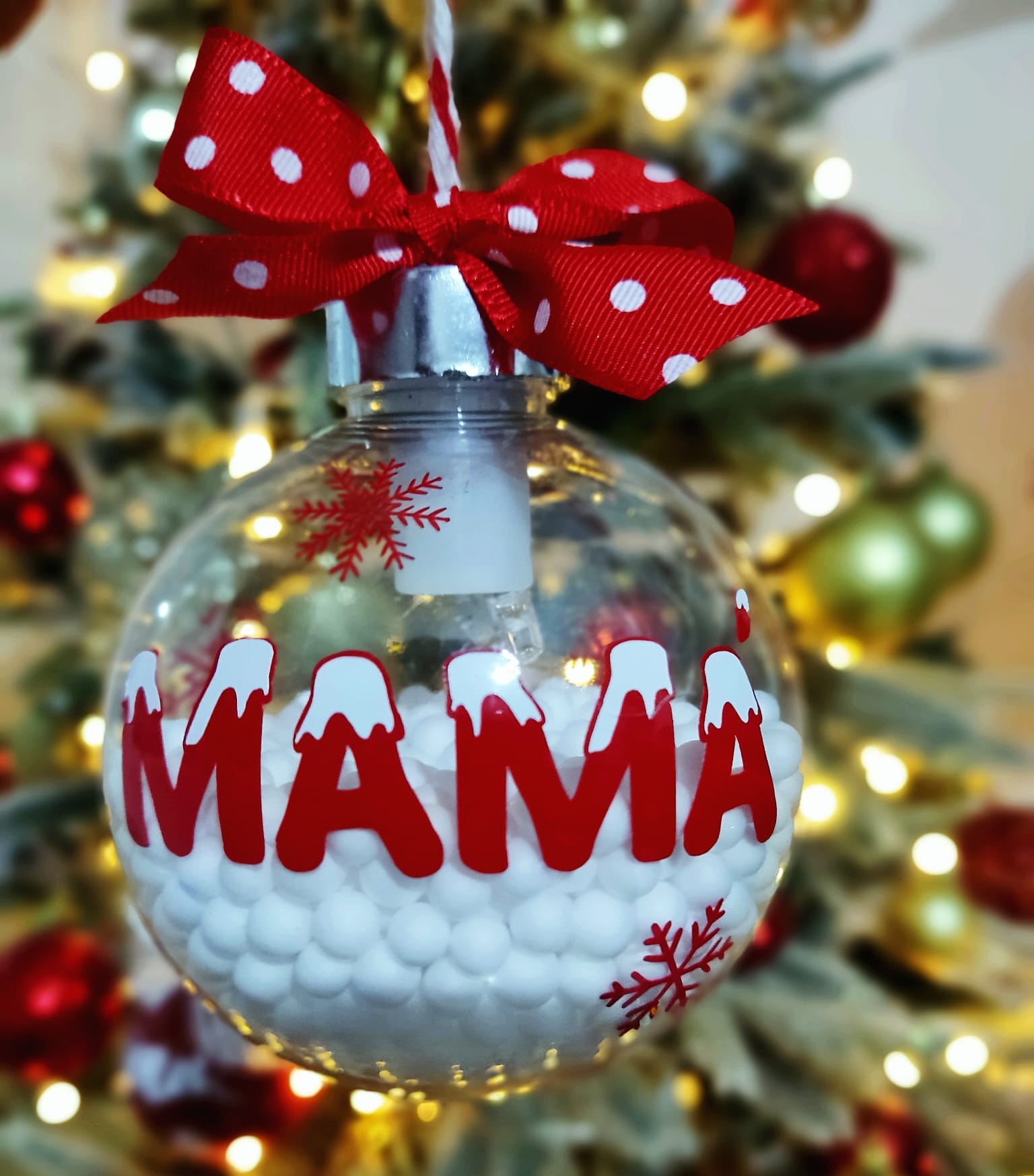 Bola de Navidad Personalizada con Luz LED