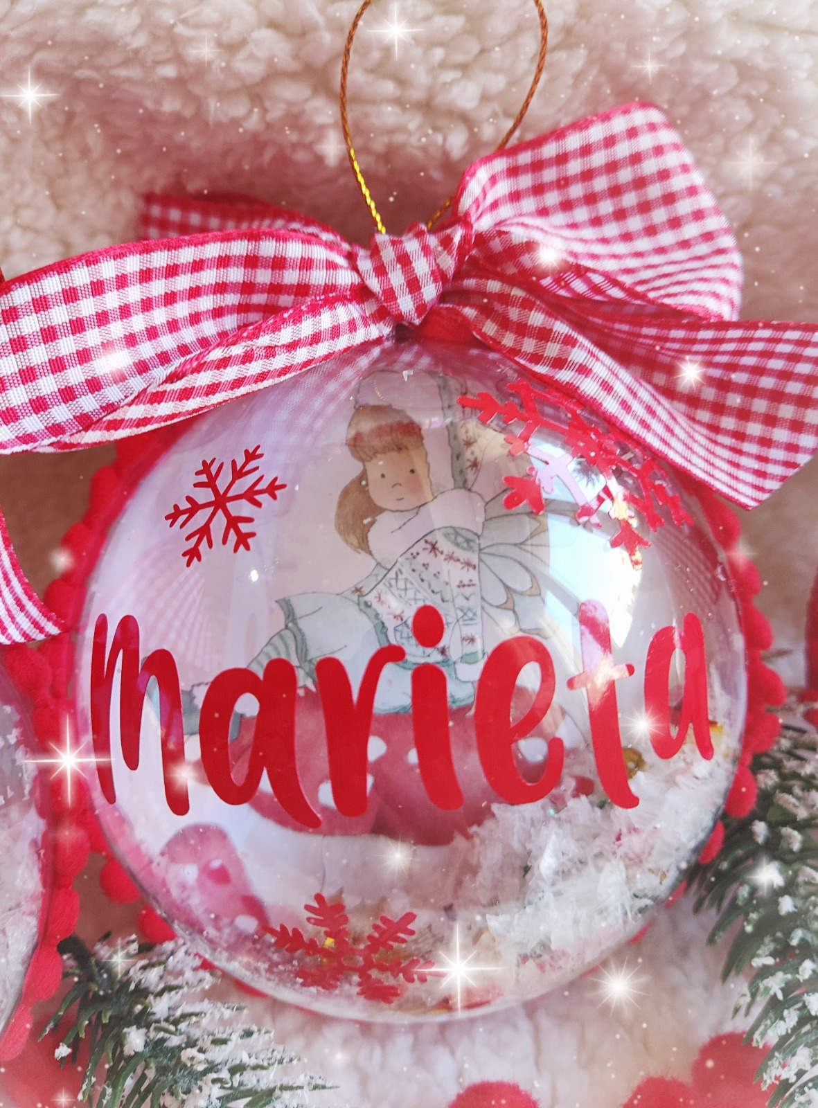 Bola de Navidad Transparente Personalizada con Dibujo Interior - Imagen 6