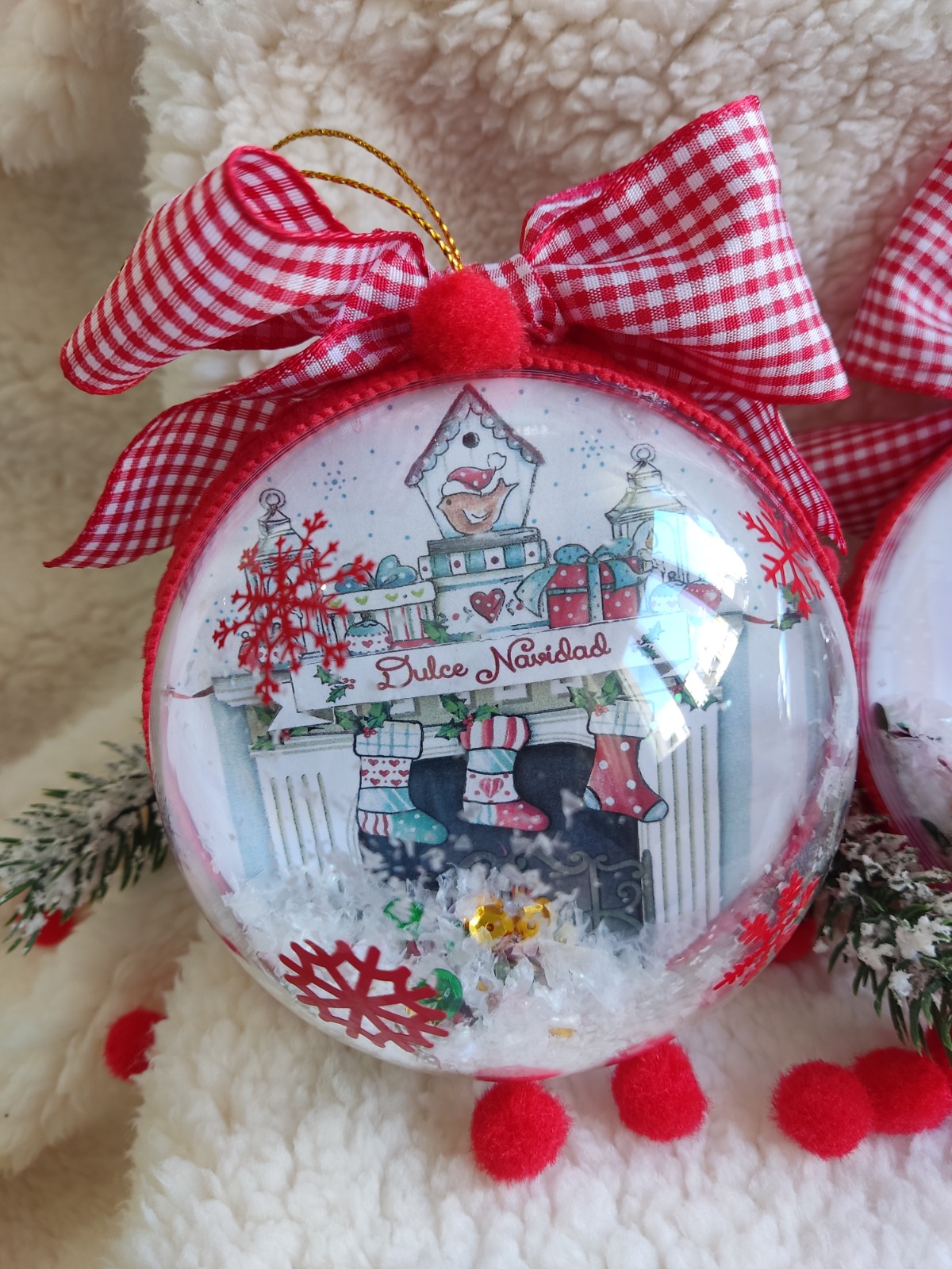 Bola de Navidad Transparente Personalizada con Dibujo Interior - Imagen 8