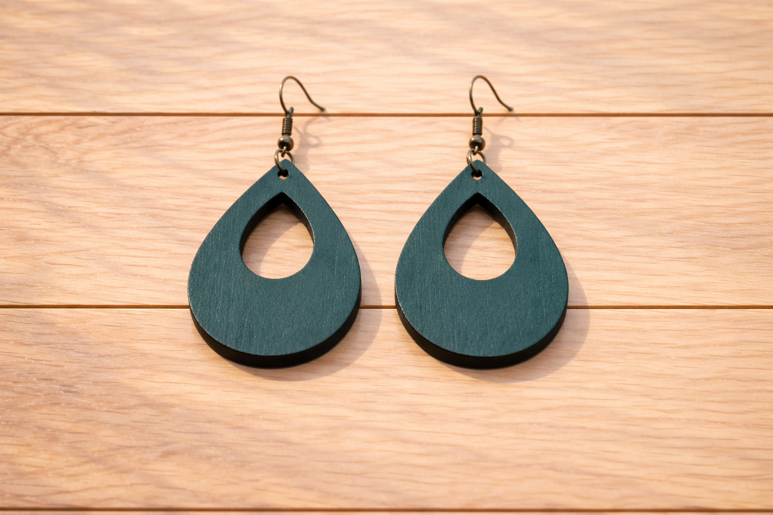 Pendientes de Madera Largos Pintados - Imagen 4