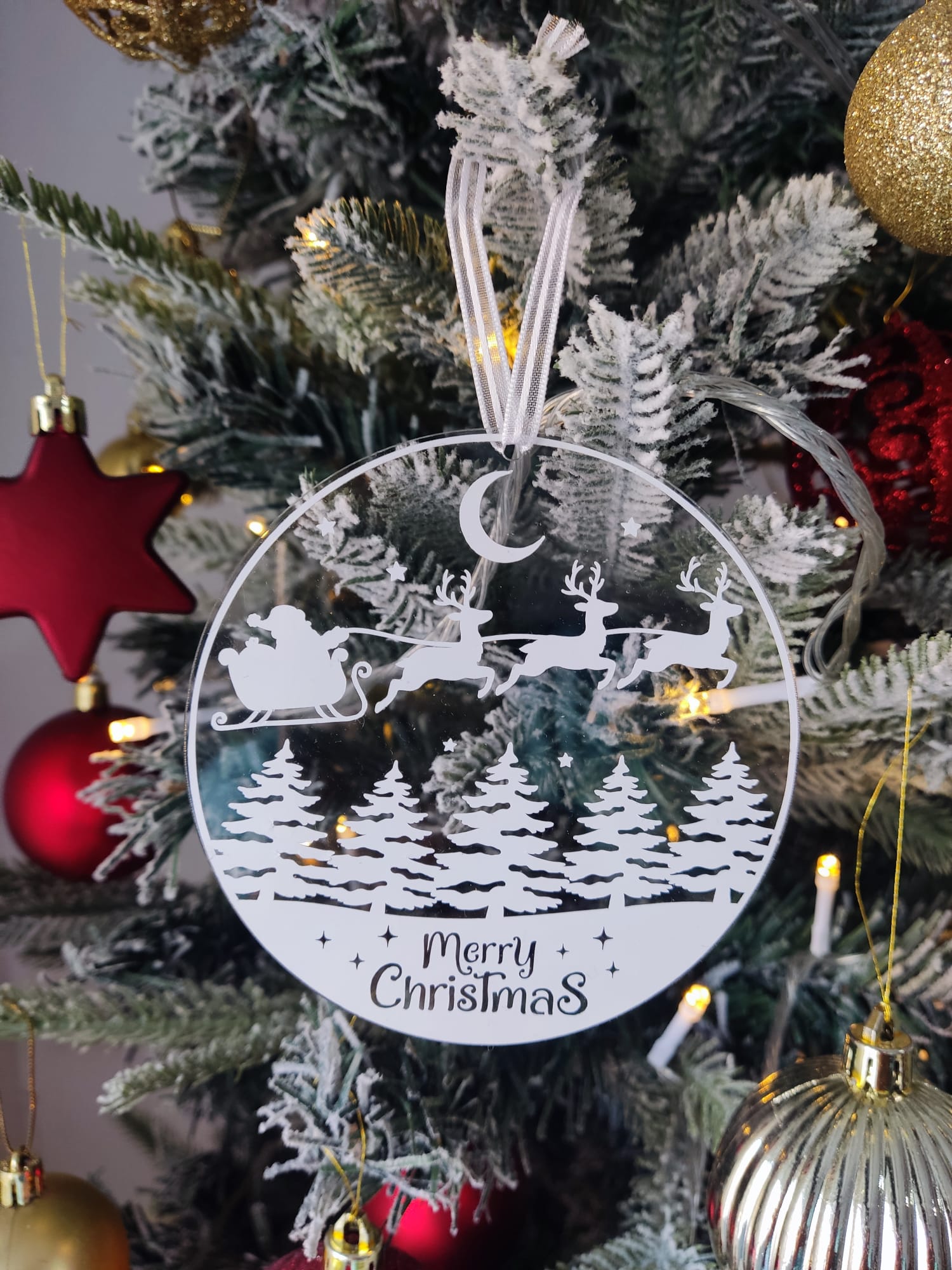 Bola de Navidad Plana Transparente Personalizada