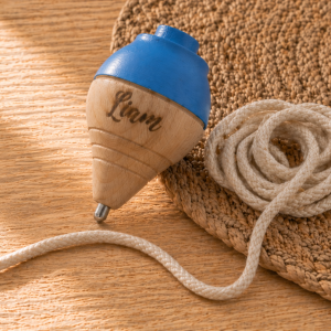 Peonza de Madera Personalizada con Cuerda