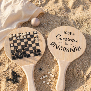 Set de palas de madera 3 en 1 con bolsa personalizada
