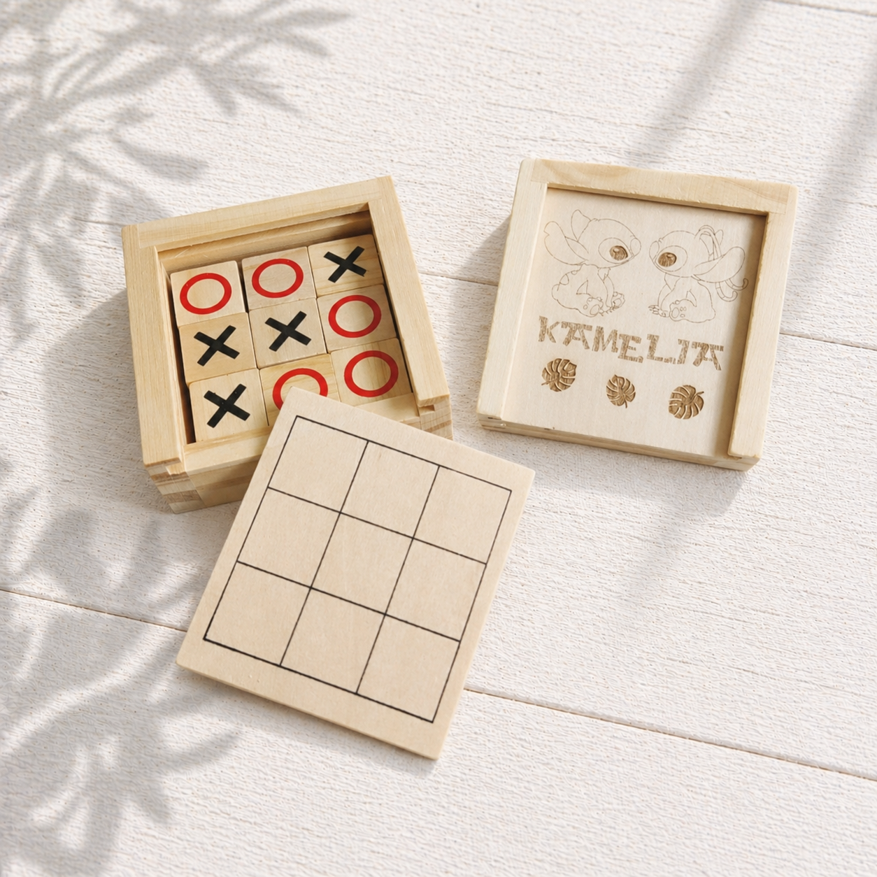 Juego de tres en raya de madera personalizado - Imagen 3