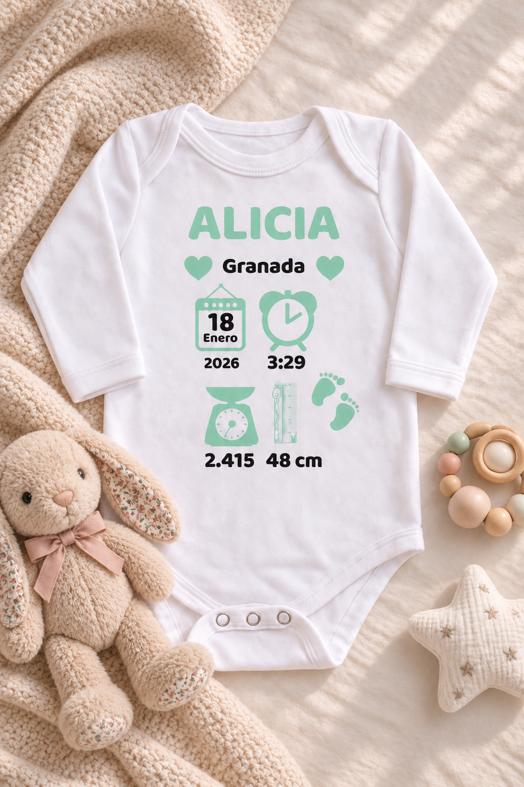 Body de bebé "Natalicio" - Imagen 2