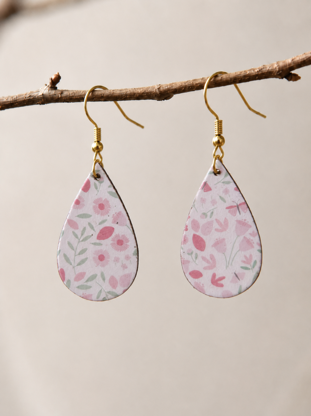 Pendientes de Madera Pintados a mano y bañados en resina - Imagen 23