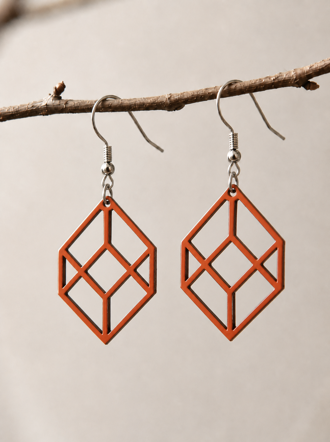 Pendientes de Madera Pintados a mano y bañados en resina - Imagen 19