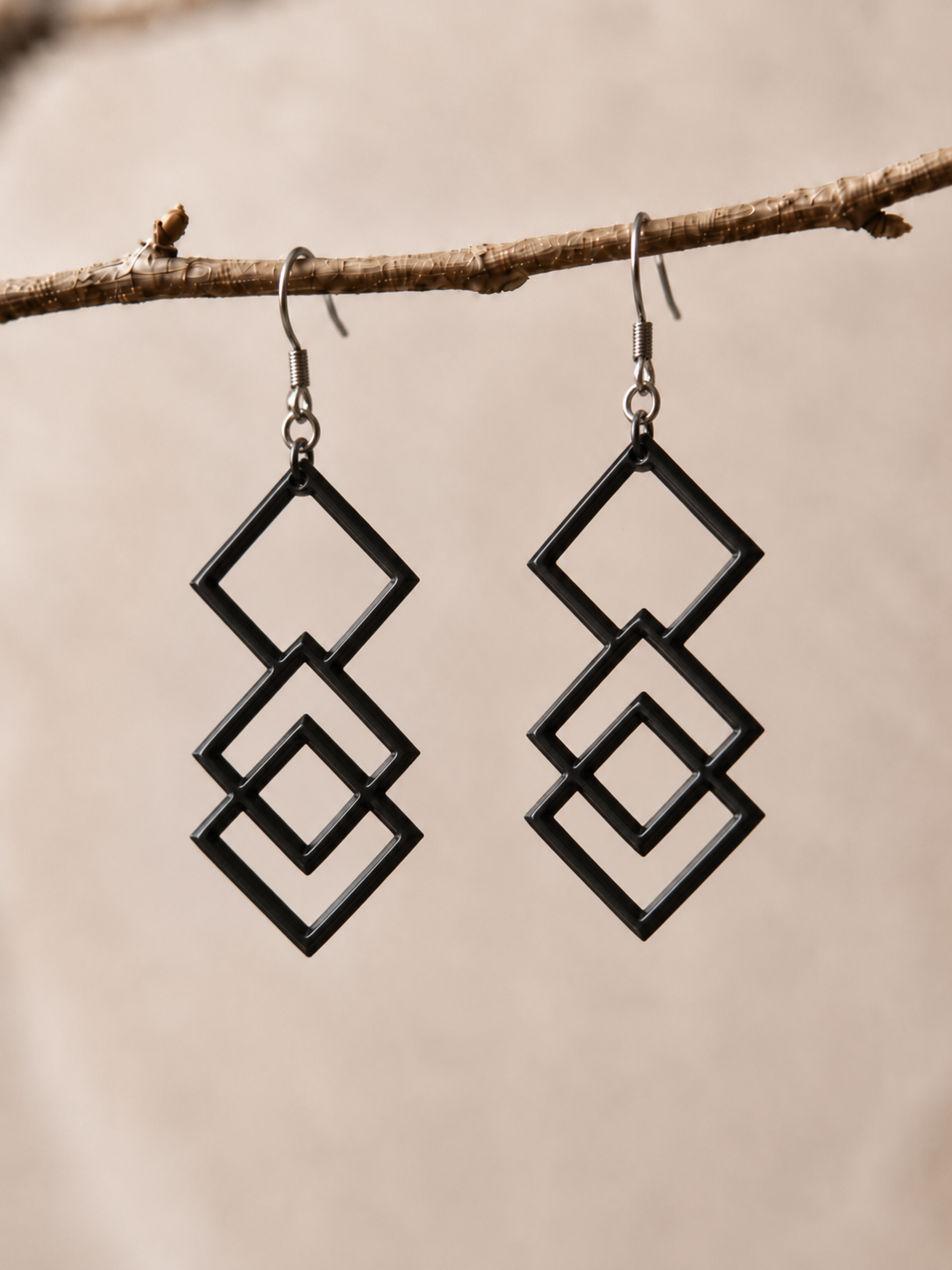Pendientes de Madera Pintados a mano y bañados en resina - Imagen 14